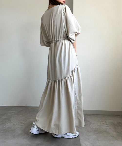 「apres jour mignon」 半袖ワンピース MEDIUM グレイッシュベージュ レディース_画像7