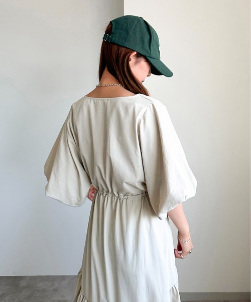 「apres jour mignon」 半袖ワンピース MEDIUM グレイッシュベージュ レディース_画像8