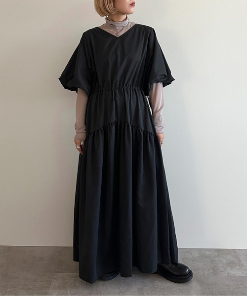 「apres jour mignon」 半袖ワンピース MEDIUM グレイッシュベージュ レディース_画像9