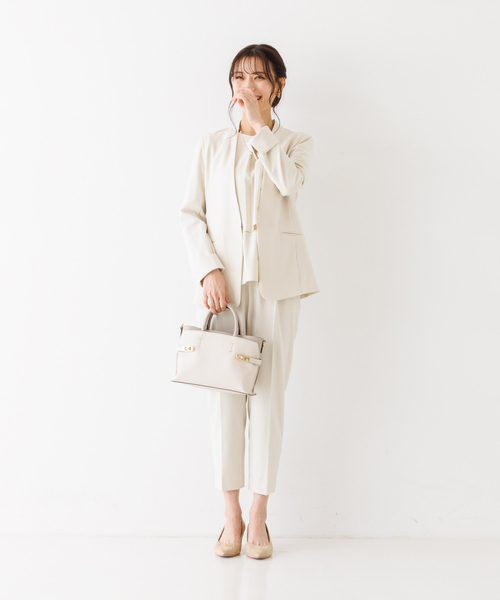 「abahouse mavie」 ノーカラージャケット 36 ダークネイビー レディース_画像2