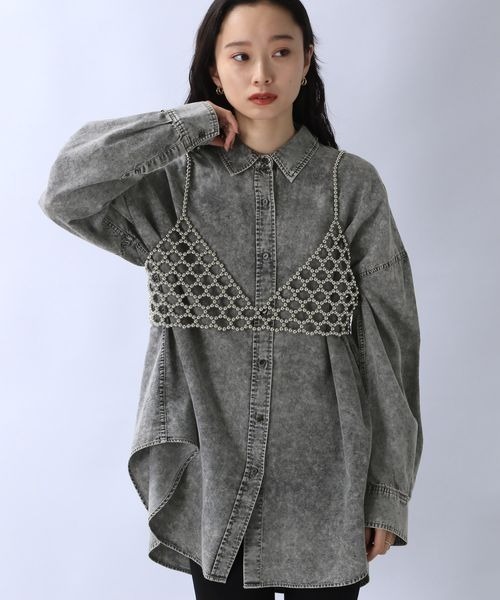 「JEANASIS」 長袖シャツ FREE グレー系その他 レディース_画像6