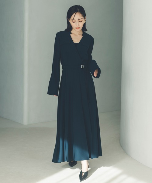 「anuans」 長袖ワンピース MEDIUM ホワイト系その他 レディースの画像
