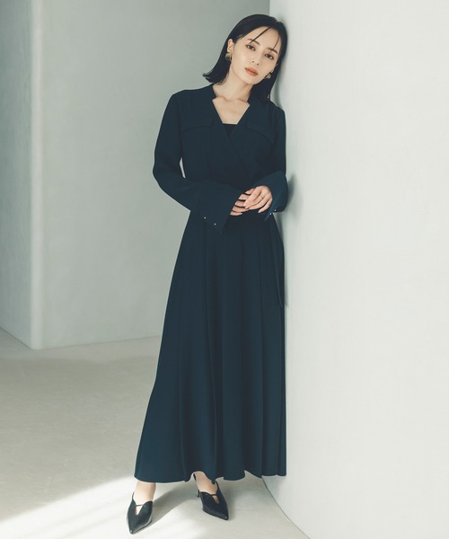 「anuans」 長袖ワンピース MEDIUM ホワイト系その他 レディースの画像