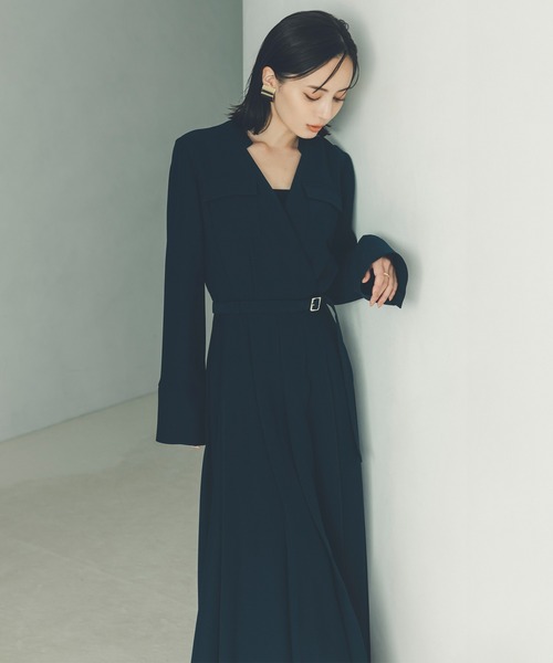 「anuans」 長袖ワンピース MEDIUM ホワイト系その他 レディースの画像