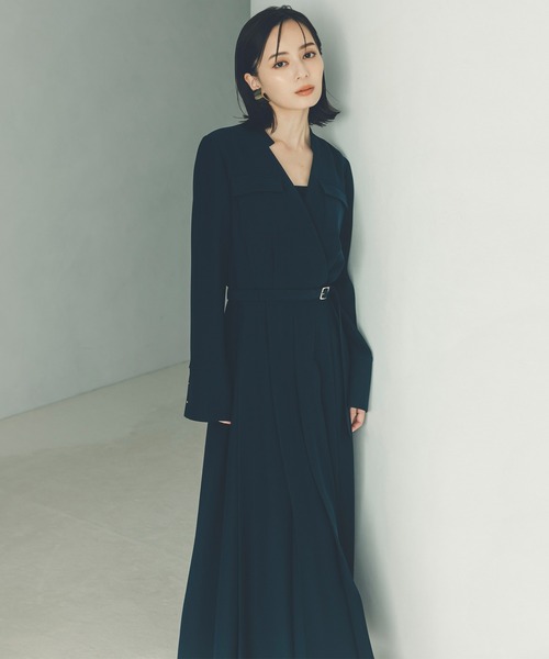 「anuans」 長袖ワンピース MEDIUM ホワイト系その他 レディースの画像