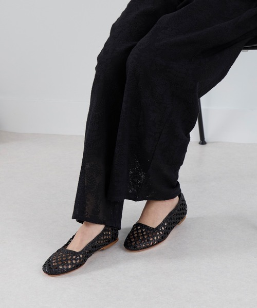 パンプス 「FABIO RUSCONI」メッシュフラットパンプス「2サイズ展開」の画像