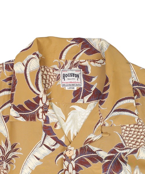 アロハシャツ シャツ 半袖 「UT208」「HOUSTON/ヒューストン」MADE IN JAPAN RAYON ALOHA SHIRT PINEAPPLE 41351 メンズ レディース | HOUSTON | 18