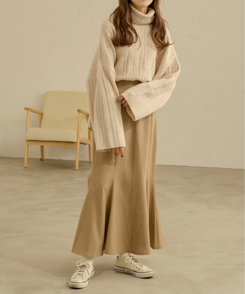 「Ambre Neige」 ロングスカート MEDIUM ベージュ レディース_画像5
