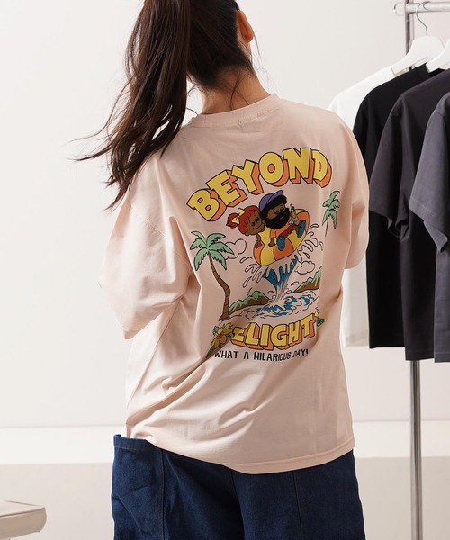 tシャツ バックサガラ刺繍 プリント Tシャツ / Back-to-Back