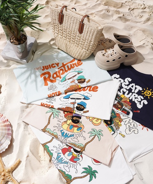 tシャツ バックサガラ刺繍 プリント Tシャツ / Back-to-Back