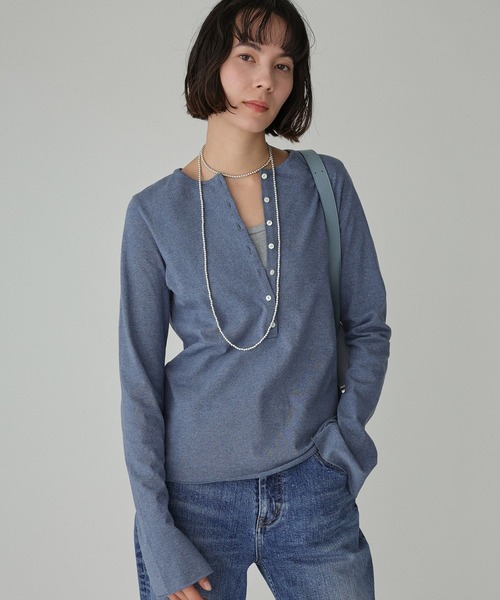 「BABYLONE」 長袖カットソー フリー ネイビー レディース_画像2