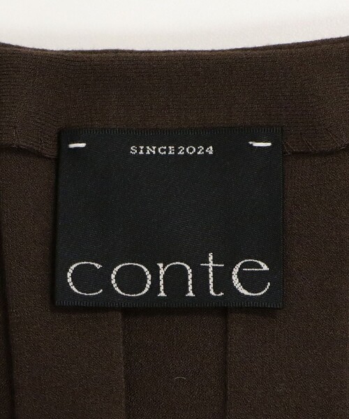 conte カーディガン 「conte」ワイドリブ Vネックカーディガン