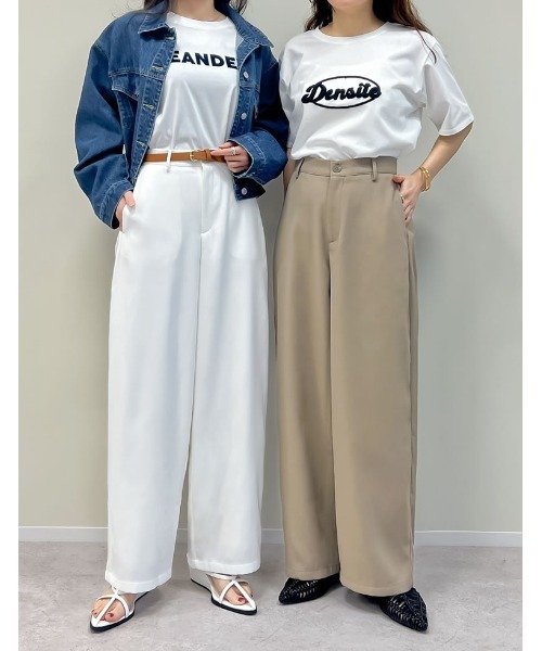 「Re:EDIT」 パンツ AL チャコールグレー レディース_画像3