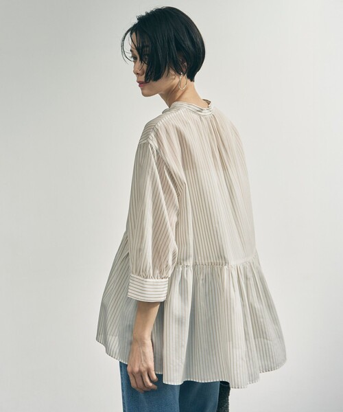 「UNFILO」 7分袖ブラウス MEDIUM ブルー レディース_画像9
