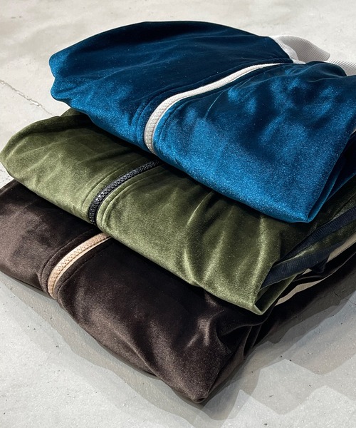 kutir ジャケット ブルゾン サイドラインベロアトラックジャケット