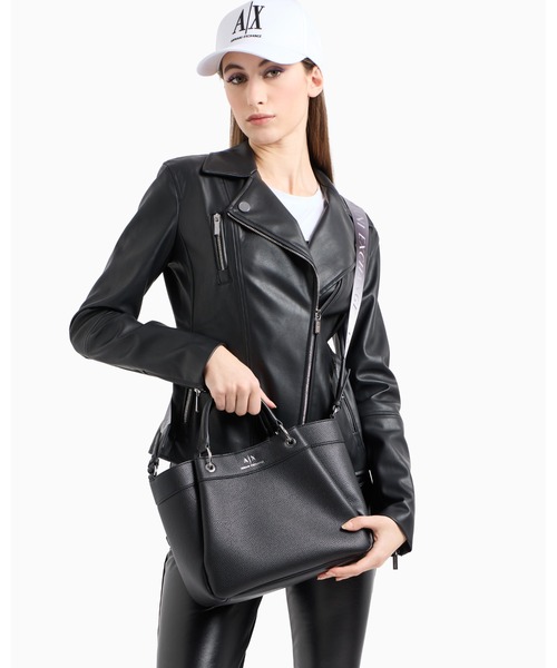 未使用・保管品 ARMANI EXCHANGE ハラコレザー使用 ハンドバッグ ブラック B5BA260 スタッズ アルマーニエクスチェンジ 札幌 厚別店 ARMANI EXCHANGE ハンドバッグ 「A|X アルマーニ エクスチェンジ」A|X
