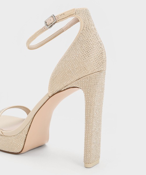 CHARLES ＆ KEITH サンダル クリスタル アンクルストラップ