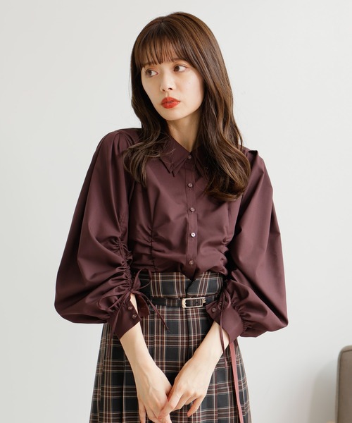 LADYMADE / レディメイド　ブラウスシャーリングシャツ LADYMADE シャツ ブラウス ダブルカラーシャーリングシャツ