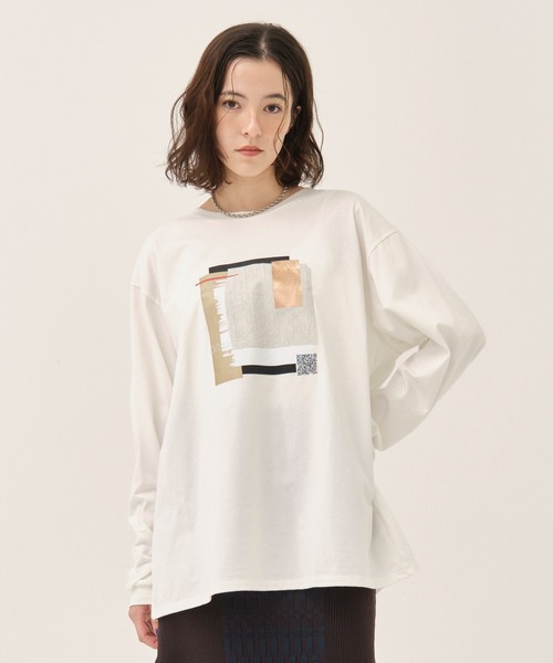 PUBLIC TOKYO ロングTシャツ　ロンT カットソー　長袖 PUBLIC TOKYO（パブリックトウキョウ） tシャツ メタリックアートロンT