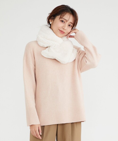 Feroux マフラー ストール 「リバーシブル」フェイクファーティペット