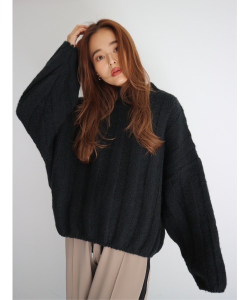 ニット セーター Wide Rib Loose Knit レディース