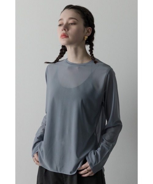 tシャツ シャイニークルーネックカットソー レディース Limue tシャツ クルーネックシアカットソー レディース