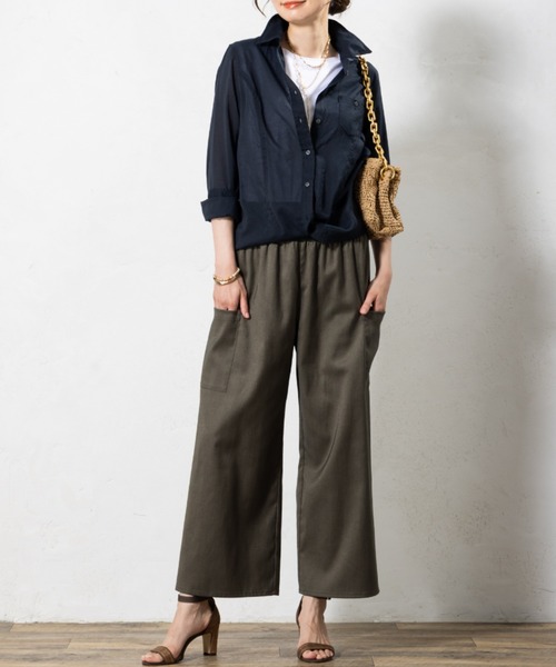 ブラウス シャツ ドライダンガリーワイヤー入りシャツ｜軽やか シャツ