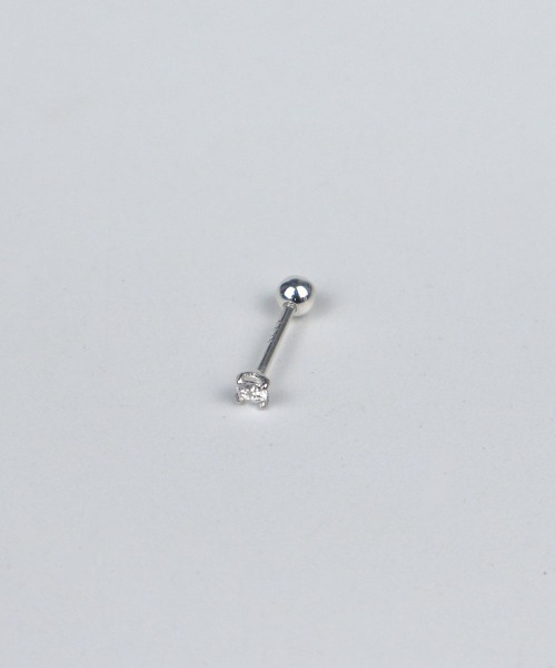 【美品】e.m.シルバーとジルコニアのピアス(片耳用) ジルコニアピアス(M)（ピアス（片耳用））｜e.m.（イーエム）の