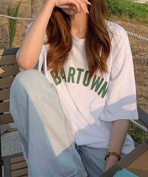 miniministore tシャツ 半袖Tシャツ レディース 韓国 英字ロゴ