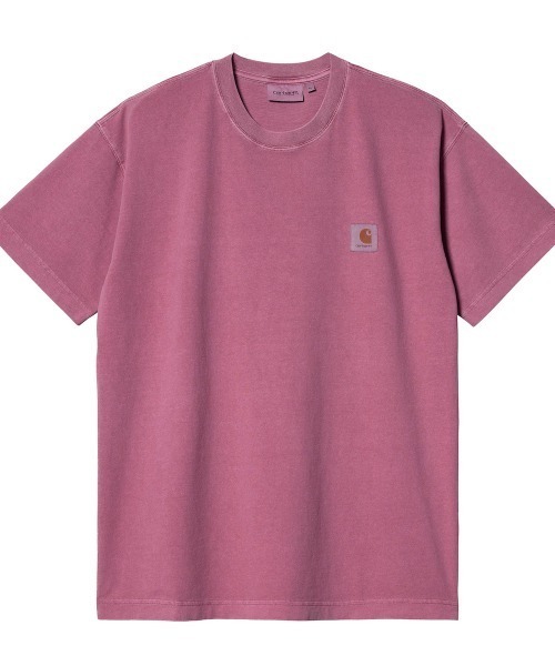 【carhartt】\"S/S Nelson\"スクエアラベル付き半袖Tシャツ/Park CARHARTT S/S NELSON T-SHIRT Park / garment dyed（カーハート