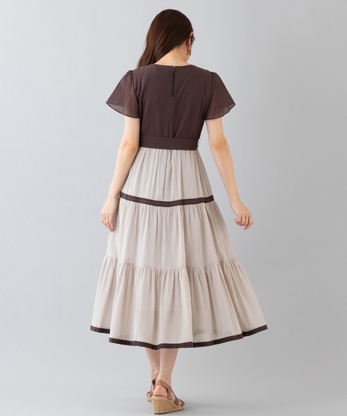 Rose Tiara シフォンワンピース　定価36,300円　新品タグ付き Rose Tiara ワンピース コットンシフォンティアードワンピース