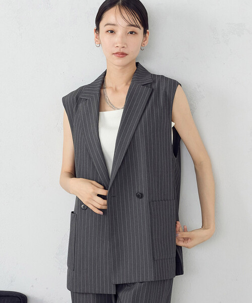COMME CA ISM ベスト ジレ 「 セットアップ対応 」ポリエステル