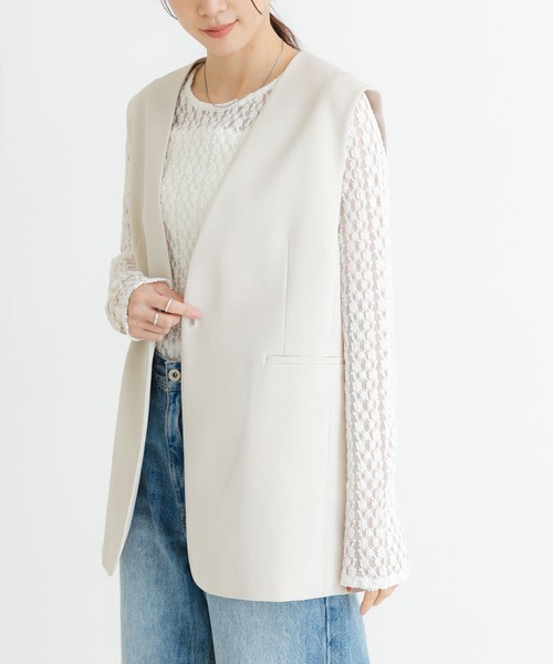 ベスト ジレ EGLANTINE ノーカラージレ レディース URBAN RESEARCH ベスト ジレ ノーカラージレ レディース