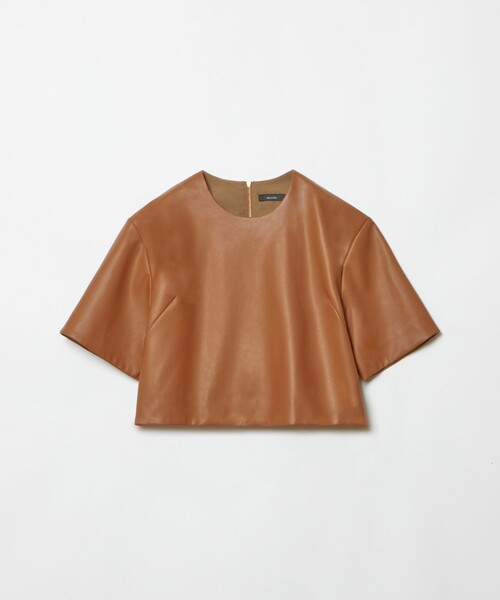 allureville（アルアバイル） ブラウス シャツ 半袖 フェイクレザーT