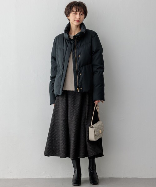 新品タグ付き【洗える】23区 プレザンスジャカードタックスカート 44 ブラック 23区（ニジュウサンク） スカート 「洗える」プレザンスジャカード