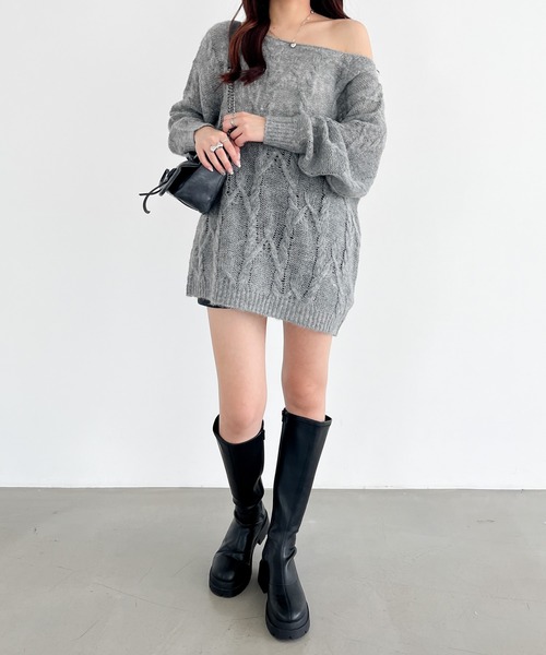 Heather ニット オフショルチュニックニット 145156 レディース 