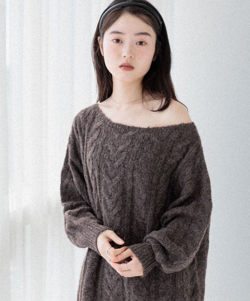 ハルさん専用 Heather（ヘザー） ニット セーター オフショルチュニックニット