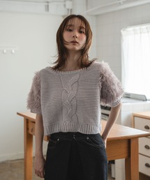 値下げ可能◎ フェイクファーカラー2WAYニット d65707b494272a580723529544769d