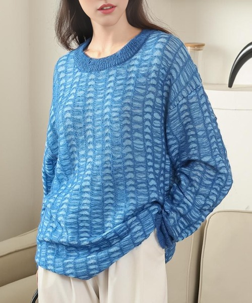 ニット セーター openwork knitting pullover レディース