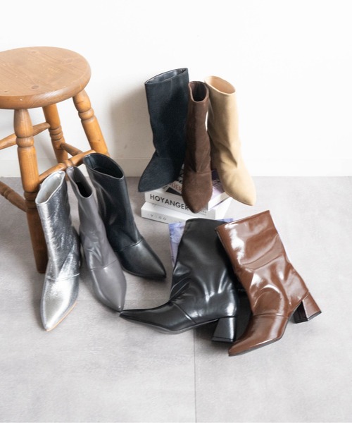 ブーツ ワイドシャフトミドルブーツ レディース : ZOZOTOWN Yahoo!店