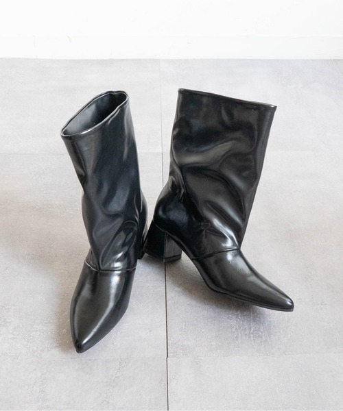 ブーツ ワイドシャフトミドルブーツ レディース : ZOZOTOWN Yahoo!店