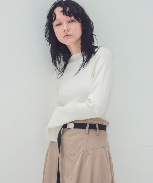 ニット セーター slashed neck rib pullover(スラッシュドネックリブプルオーバー) レディース