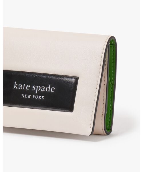 kate spade ★ラベルカードケース三つ折り財布★ kate spade new york｜ラベル カード ケース トライフォールド