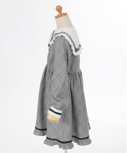 ワンピース　少女　4枚セット axes femme ワンピース チェック×音楽柄セーラーワンピース