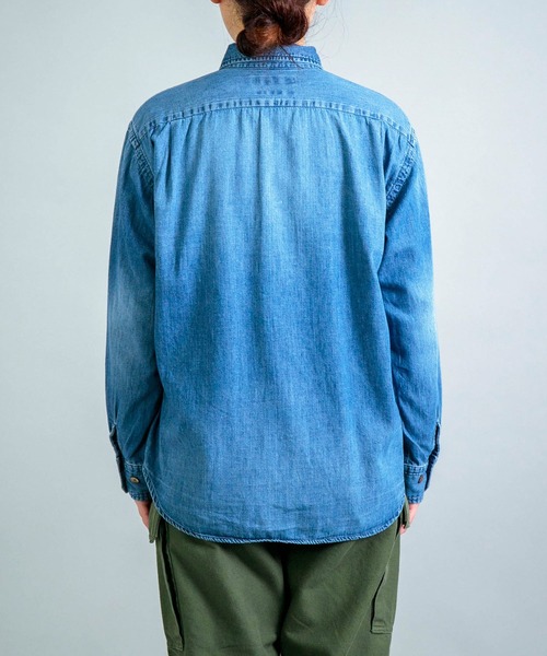 ブラウス シャツ 「OMNIGOD womens / オムニゴッド」 5.5ozデニム スプレッドカラーマニッシュシャツ レディース OMNIGOD ブラウス シャツ 「OMNIGOD womens / オムニゴッド