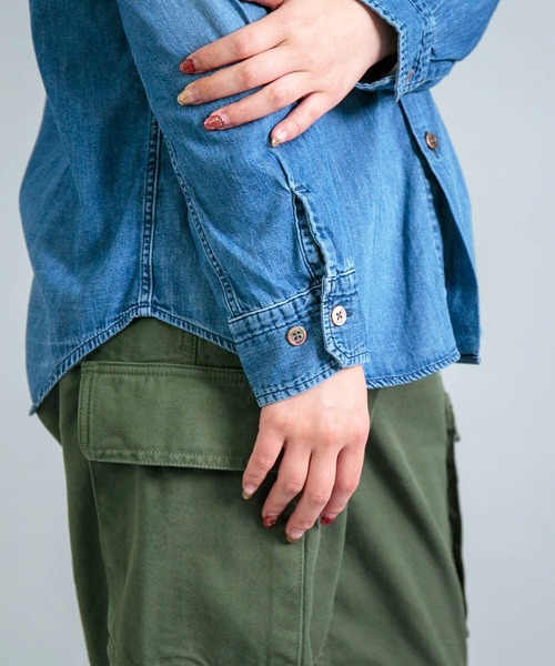 ブラウス シャツ 「OMNIGOD womens / オムニゴッド」 5.5ozデニム スプレッドカラーマニッシュシャツ レディース OMNIGOD ブラウス シャツ 「OMNIGOD womens / オムニゴッド