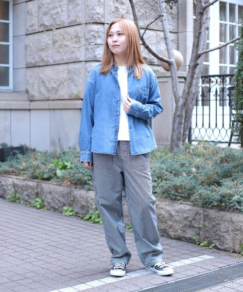 ブラウス シャツ 「OMNIGOD womens / オムニゴッド」 5.5ozデニム スプレッドカラーマニッシュシャツ レディース OMNIGOD ブラウス シャツ 「OMNIGOD womens / オムニゴッド