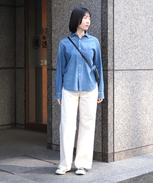 ブラウス シャツ 「OMNIGOD womens / オムニゴッド」 5.5ozデニム スプレッドカラーマニッシュシャツ レディース OMNIGOD ブラウス シャツ 「OMNIGOD womens / オムニゴッド