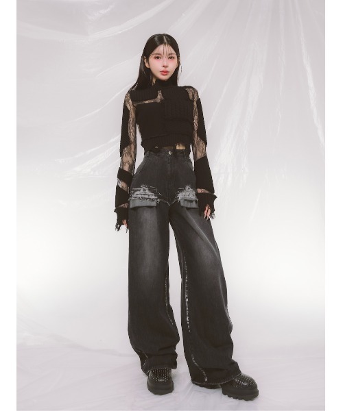 ダーリッチ　パッチワークデザイントップス Darich パッチワークデザイントップス レディース : ZOZOTOWN
