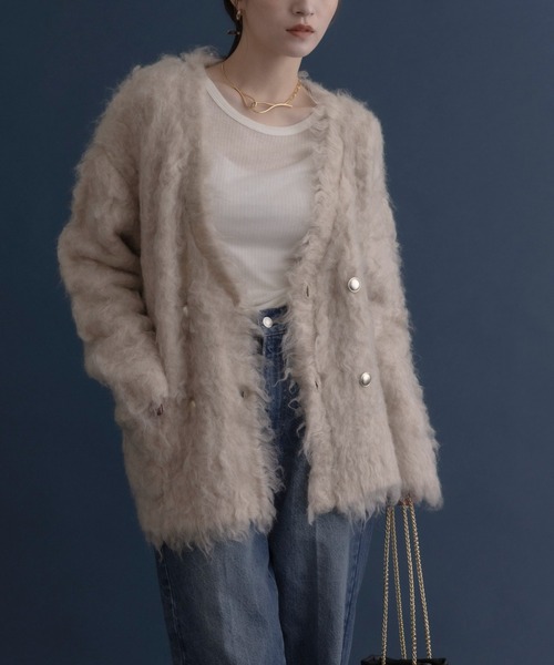 美品】ヘアリーシャギージャケット 美品】ヘアリーシャギージャケット 